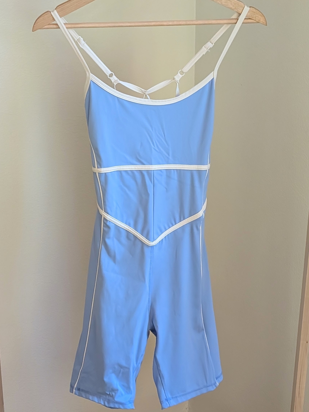 Kimberly C Lightweight Onesie Active Romper In Baby Blue - S